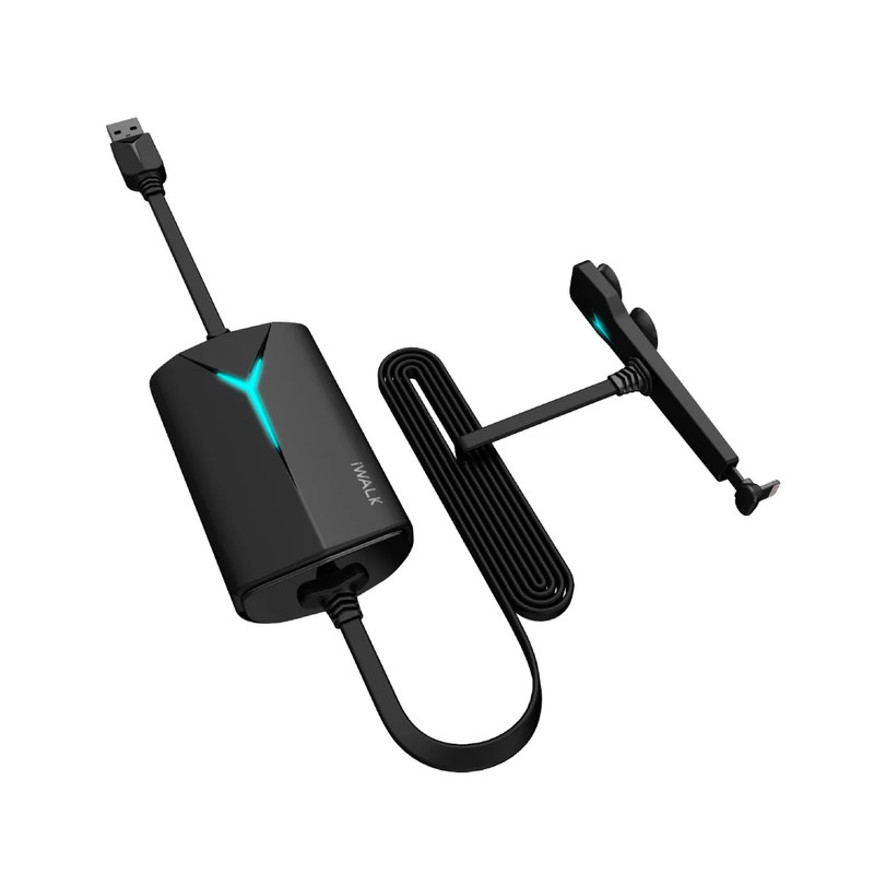iWALK 9000mAh Power Bank with Built in 4.9ft Length Cable - Black - مزود طاقة